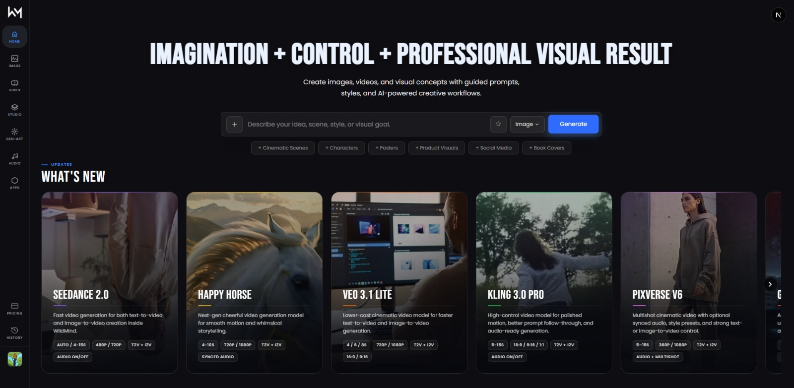 Wildmind AI platform dashboard